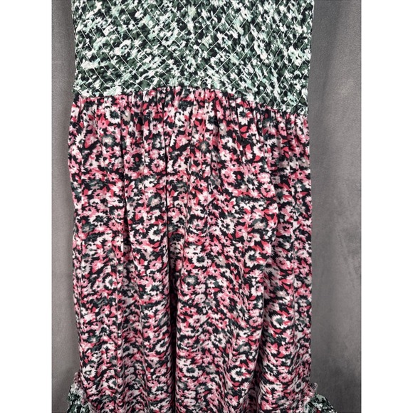 Free People Women's Boho Floral One I Love Green Pink Maxi Dress Sz S - Picture 8 of 13
